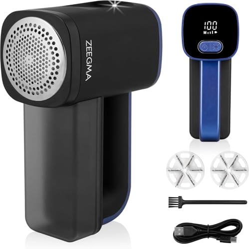 ZEEGMA LINTEE BLACK Fusselrasierer Elektrisch für Verschiedene Stoffe, 5W, 3 Klingensätze, 3 Geschwindigkeitsstufen, 100 g Behälter, LCD Display, 1800 mAh Akku, LED Hintergrundbeleuchtung, USB C Kabel ZEEGMA LINTEE BLACK Fusselrasierer Elektrisch für Verschiedene Stoffe, 5W, 3 Klingensätze, 3 Geschwindigkeitsstufen, 100 g Behälter, LCD Display, 1800 mAh Akku, LED Hintergrundbeleuchtung, USB C Kabel von Zeegma