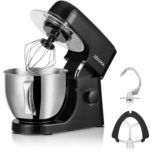 ZEEGMA Planeet MIX Küchenmaschine, Knetmaschine, Teigmaschine 1800 W, Multifunktionaler Roboter mit Schüssel 5L mit Griff und Deckel, 8 Geschwindigkeiten, inkl. 3-Teiligem Touchpanel von Zeegma