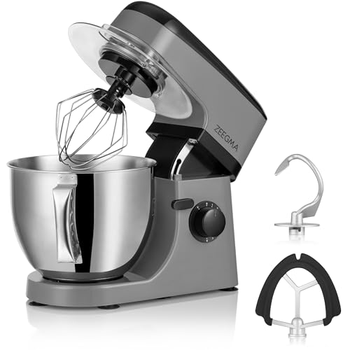 ZEEGMA Planeet MIX Küchenmaschine, Knetmaschine, Teigmaschine 1800 W, Multifunktionaler Roboter mit Schüssel 5L mit Griff und Deckel, 8 Geschwindigkeiten, inkl. 3-Teiligem Touchpanel von Zeegma