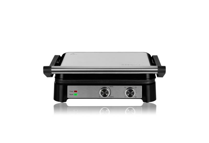 Zeegma Kontaktgrill GRILL CHEF BASE CONTROL, 2000 W, 2000W Leistung/180°Öffnung/Antihaftbeschichtung/LED-Anzeigen von Zeegma