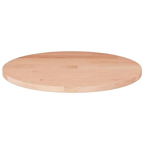Zeehear Runde Tischplatte Ø40x1,5 cm, Unbehandeltes Massivholz Eiche, Langlebiges Holz für Couchtisch, Beistelltisch, Bartisch, Möbelbauplatte, Rustikales Design von Zeehear