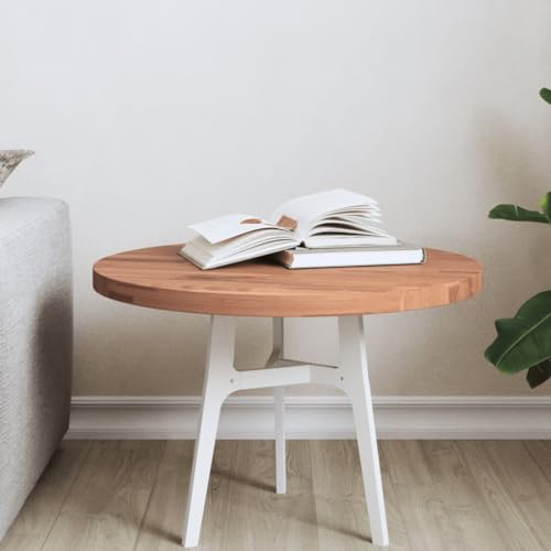 Zeehear Runde Tischplatte Ø50x2,5 cm aus massivem Buchenholz, lackiert, langlebig, ideal für Beistelltisch, Bartisch und Möbelprojekte, Robustes Holz-Desktop für Zuhause & Büro von Zeehear