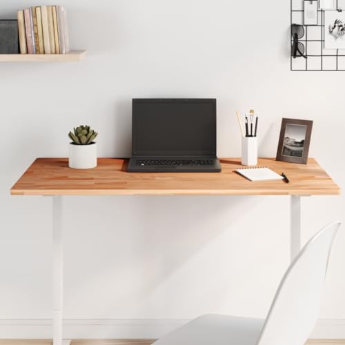 Zeehear Tischplatte 100x50x1,5 cm Rechteckig Massivholz Buche, lackiert, langlebig, ideal für Schreibtisch, Beistelltisch, Bartisch, Home Office, einfache Reinigung von Zeehear