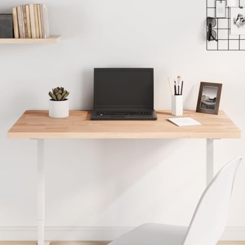 Zeehear Tischplatte 100x50x2,5 cm, Rechteckig Massivholz Buche, Unbehandeltes Holz, für Beistelltisch & Bartisch, Langlebige Schreibtisch-Ersatzplatte von Zeehear