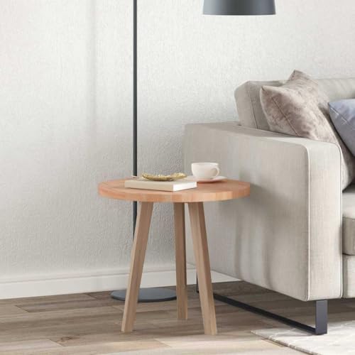 Zeehear Tischplatte Hellbraun Ø 50 x 2.5 cm Massives Eichenholz, Runde Form, Langlebig für Esszimmer, Küchentisch, Wohnzimmer von Zeehear