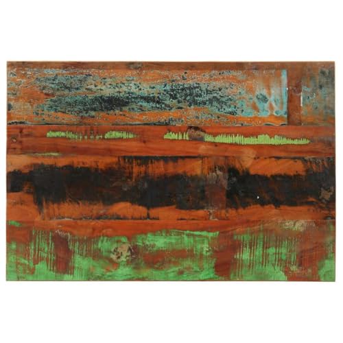 Zeehear Tischplatte Rechteckig 90x60 cm, 15-16mm Massives Altholz, Poliert Lackiert, für Couchtisch Schreibtisch Beistelltisch, Rustikales Design, Holzplatte von Zeehear