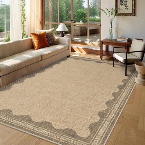 Juteteppich, gewellt, 12,7 x 17,8 cm, waschbar, für Eingangsbereich, Veranda, rutschfest, neutral, Bauernhaus, Innen- und Außenbereich, Teppich für Hinterhof, Terrasse, Büro Juteteppich, gewellt, 12,7 x 17,8 cm, waschbar, für Eingangsbereich, Veranda, rutschfest, neutral, Bauernhaus, Innen- und Außenbereich, Teppich für Hinterhof, Terrasse, Büro von Zeeinx