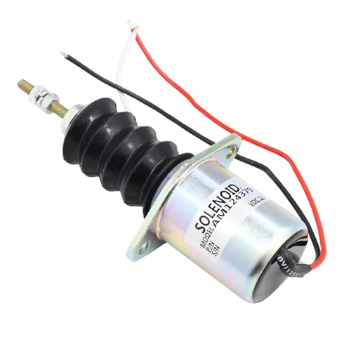 Zeenparts AM124379 12 V Kraftstoffabschalt-Magnetspule AM103337, kompatibel mit John Deere Rasen- und Gartentraktor 332 415 425 430 445 455 Lader 544G 624G 644G Frontmäher F915 F925 F935 von Zeenparts