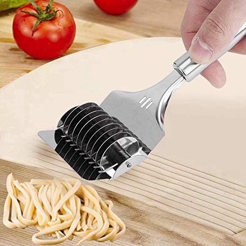 Nudelmaschine Manuell Edelstahl Nudelschneider Handkurbel Spaghetti Maker Nudel Gitter Roller Walze Teigschneider Zwiebelschneider Küche Kochwerkzeug für DIY von Zeerkeer