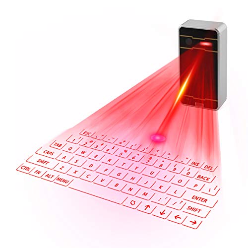 Zeerkeer Mini Virtuelle Laser Tastatur Bluetooth Drahtlose Projektion Mini Tastatur Tragbare für Computer Telefon Pad Laptop (Schwarz) von Zeerkeer
