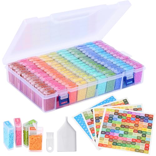 Zefy 140 Stück Diamond Painting Aufbewahrung, Diamond Painting Aufbewahrungsbox mit 447 Farben Etiketten Aufkleber, Diamond Painting Zubehör Tablett Perlen Aufbewahrungsbox Zefy 140 Stück Diamond Painting Aufbewahrung, Diamond Painting Aufbewahrungsbox mit 447 Farben Etiketten Aufkleber, Diamond Painting Zubehör Tablett Perlen Aufbewahrungsbox von Zefy