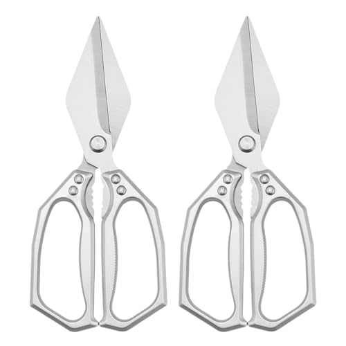 2 Stück Multifunktionale Hochleistungs-Küchenschere, 2-in-1-Küchenschere, Ergonomischer Griff Rutschfest Hochkarbonstahl Robust, Für Hähnchen, Fleisch Und Meeresfrüchte von Zegaqae