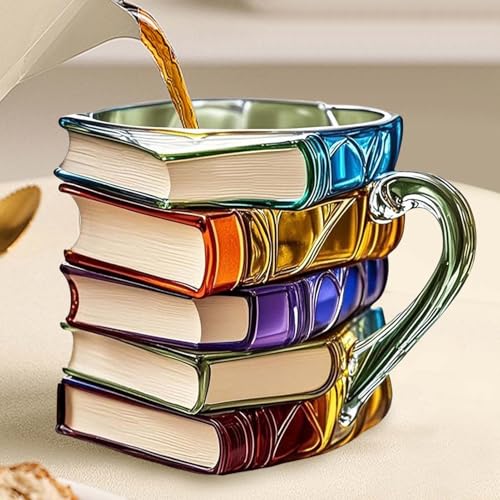 Gemaltes Buch Tasse, 3D Gestapelte Bücher Neuheit Kaffeebecher, Einzigartige Bücher Stack Kaffeebecher, Sammlung Geschenke Für Literaturliebhaber Gemaltes Buch Tasse, 3D Gestapelte Bücher Neuheit Kaffeebecher, Einzigartige Bücher Stack Kaffeebecher, Sammlung Geschenke Für Literaturliebhaber von Zegaqae