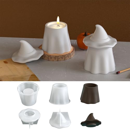 Halloween Geisterglas Silikonform, Geisters Kerzen Formen Silikon, Süßigkeiten Aufbewahrungsbehälter Formen Mit Deckel, Aufbewahrungsbox Kerzenhalter DIYs Basteln Halloween Geisterglas Silikonform, Geisters Kerzen Formen Silikon, Süßigkeiten Aufbewahrungsbehälter Formen Mit Deckel, Aufbewahrungsbox Kerzenhalter DIYs Basteln von Zegaqae