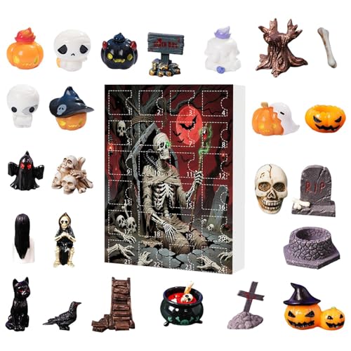 Zegaqae 2025 Halloween Figuren Adventskalender,Gruselige 24 Stücke Kürbis Geist Halloween Motiv - Deko Zubehör Für Familie Schule Kinder Zegaqae 2025 Halloween Figuren Adventskalender,Gruselige 24 Stücke Kürbis Geist Halloween Motiv - Deko Zubehör Für Familie Schule Kinder von Zegaqae