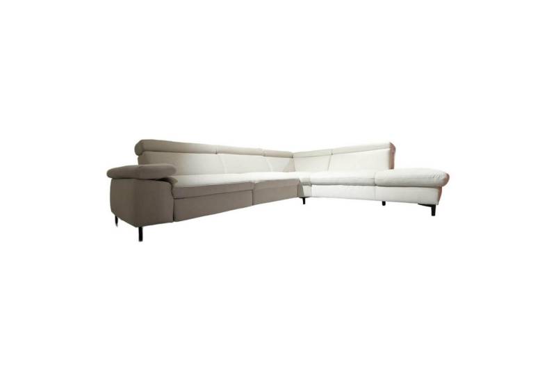 Zehdenick Ecksofa Ecksofa MM ZE1161 Stoff Calido Ecru Grau Metallfüße Schwarz von Zehdenick