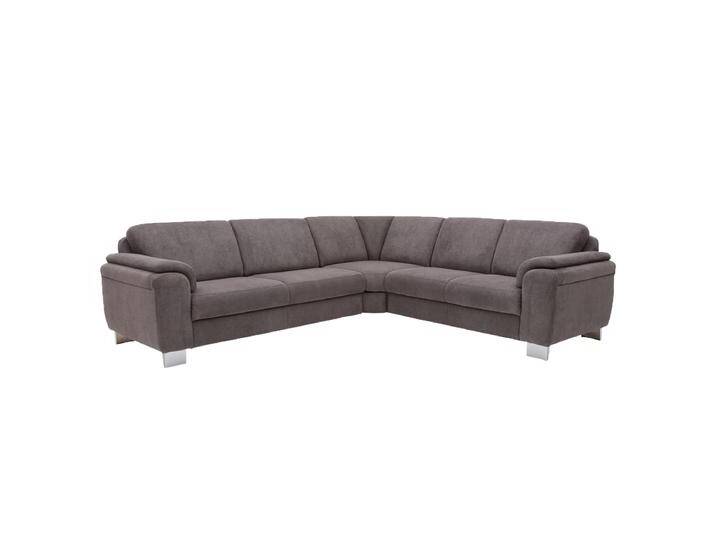 Zehdenick ZE-EM05003 Ecksofa in grauem Stoff klassisches Design in zwei Sitzqualitäten lieferbar Fußausführung und Kopfstützen wählbar von Zehdenick