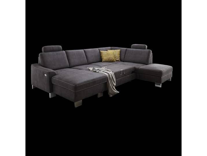 Zehdenick ZE-EM15049 Wohnlandschaft in grauem Stoff viele Farben mit Relaxfunktion im Canape und Stauraum sowie Schlaffunktion und zwei Kopfstützen Zehdenick ZE-EM15049 Wohnlandschaft in grauem Stoff viele Farben mit Relaxfunktion im Canape und Stauraum sowie Schlaffunktion und zwei Kopfstützen von Zehdenick