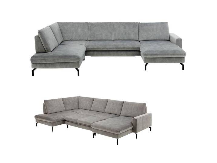 Zehdenick ZE-EM20028 Wohnlandschaft U-Form in Stoff grau in vielen Bezugsvarianten Sitztiefenverstellung optional wählbar verschiedene Sitzqualitäten von Zehdenick