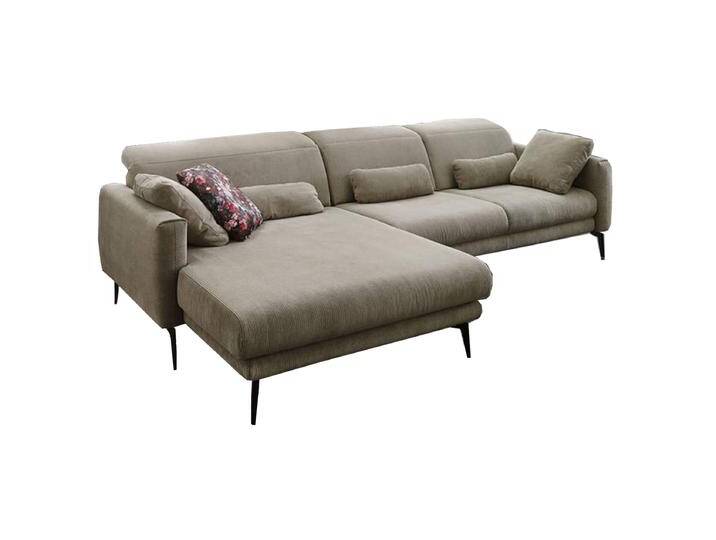Zehdenick ZE-EM22128 Ecksofa in Cord beige viele Farben wählbar mit Kopfteilverstellung und optional wählbarer Sitztiefenverstellung und Relaxfunktion von Zehdenick