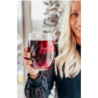 Gravierte Nachname Weinglas | Benutzerdefinierte Glas Hochzeitsgeschenk Brautpaar I Einweihungsparty Brautjungfer Geschenk Hochzeit| Cyber Sale. Zeih von ZehrCustomEngraving