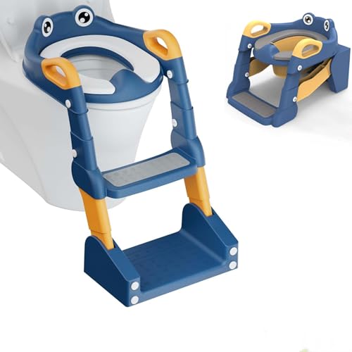 Toilettensitz Kinder mit Treppe,2 IN 1 Toilettensitz Kinder,Toilettentrainer für Kinder,Upgraded Kindertoilette für Jungen und Mädchen,Kinder Toilettensitz,WC Sitz Kinder,Klositz für Kinder von ZeiLaBang Kakadi