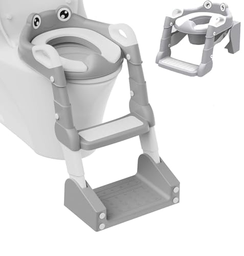 Toilettensitz Kinder mit Treppe,2 IN 1 Toilettensitz Kinder,Toilettentrainer für Kinder,Upgraded Kindertoilette für Jungen und Mädchen,Kinder Toilettensitz,WC Sitz Kinder,Klositz für Kinder von ZeiLaBang Kakadi