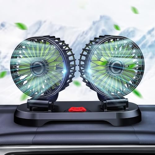 Auto Ventilator,12V Doppelkopf Kopfstütze Autolüfter,Tragbare 360° drehbar Auto Fan Ventilator,2 Geschwindigkeiten Einstellbar Auto Ventilator für Rücksitz,KFZ Lüfter für Lkw Van Suv Rv Auto Ventilator,12V Doppelkopf Kopfstütze Autolüfter,Tragbare 360° drehbar Auto Fan Ventilator,2 Geschwindigkeiten Einstellbar Auto Ventilator für Rücksitz,KFZ Lüfter für Lkw Van Suv Rv von ZeiLaBang Kakadi