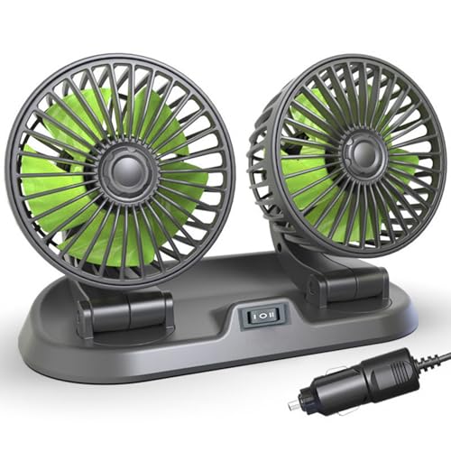 Auto Ventilator,12V Doppelkopf Kopfstütze Autolüfter,Tragbare 360° drehbar Auto Fan Ventilator,2 Geschwindigkeiten Einstellbar Auto Ventilator für Rücksitz,KFZ Lüfter für Lkw Van Suv Rv Auto Ventilator,12V Doppelkopf Kopfstütze Autolüfter,Tragbare 360° drehbar Auto Fan Ventilator,2 Geschwindigkeiten Einstellbar Auto Ventilator für Rücksitz,KFZ Lüfter für Lkw Van Suv Rv von ZeiLaBang Kakadi