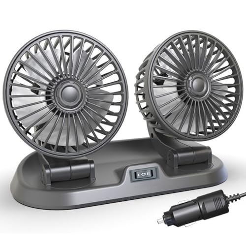 Auto Ventilator,12V Doppelkopf Kopfstütze Autolüfter,Tragbare 360° drehbar Auto Fan Ventilator,2 Geschwindigkeiten Einstellbar Auto Ventilator für Rücksitz,KFZ Lüfter für Lkw Van Suv Rv Auto Ventilator,12V Doppelkopf Kopfstütze Autolüfter,Tragbare 360° drehbar Auto Fan Ventilator,2 Geschwindigkeiten Einstellbar Auto Ventilator für Rücksitz,KFZ Lüfter für Lkw Van Suv Rv von ZeiLaBang Kakadi