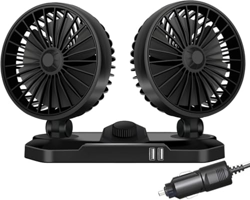 Auto Ventilator,12V Doppelkopf Kopfstütze Autolüfter,Tragbare 360° drehbar Auto Fan Ventilator,2 Geschwindigkeiten Einstellbar Auto Ventilator für Rücksitz,KFZ Lüfter für Lkw Van Suv Rv Auto Ventilator,12V Doppelkopf Kopfstütze Autolüfter,Tragbare 360° drehbar Auto Fan Ventilator,2 Geschwindigkeiten Einstellbar Auto Ventilator für Rücksitz,KFZ Lüfter für Lkw Van Suv Rv von ZeiLaBang Kakadi