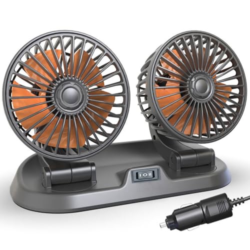 Auto Ventilator,12V Doppelkopf Kopfstütze Autolüfter,Tragbare 360° drehbar Auto Fan Ventilator,2 Geschwindigkeiten Einstellbar Auto Ventilator für Rücksitz,KFZ Lüfter für Lkw Van Suv Rv Auto Ventilator,12V Doppelkopf Kopfstütze Autolüfter,Tragbare 360° drehbar Auto Fan Ventilator,2 Geschwindigkeiten Einstellbar Auto Ventilator für Rücksitz,KFZ Lüfter für Lkw Van Suv Rv von ZeiLaBang Kakadi