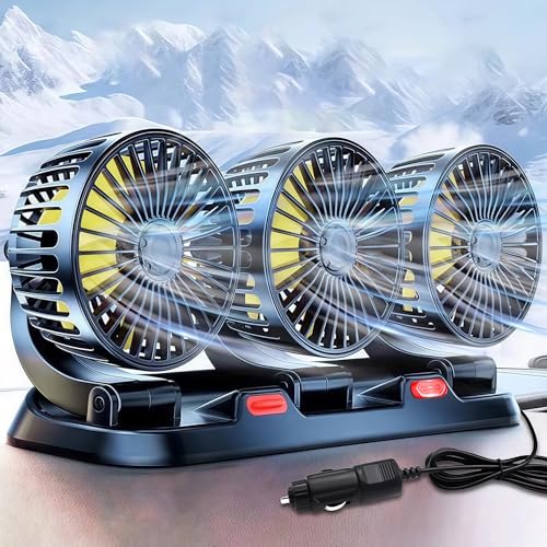 Auto Ventilator,12V Drei Köpfe Kopfstütze Autolüfter,Tragbare 360° drehbar Auto Fan Ventilator,2 Geschwindigkeiten Einstellbar Auto Ventilator für Rücksitz,KFZ Lüfter für Lkw Van Suv Rv Auto Ventilator,12V Drei Köpfe Kopfstütze Autolüfter,Tragbare 360° drehbar Auto Fan Ventilator,2 Geschwindigkeiten Einstellbar Auto Ventilator für Rücksitz,KFZ Lüfter für Lkw Van Suv Rv von ZeiLaBang Kakadi