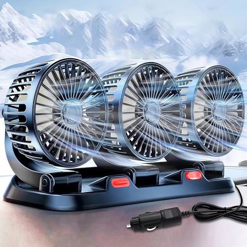 Auto Ventilator,12V Drei Köpfe Kopfstütze Autolüfter,Tragbare 360° drehbar Auto Fan Ventilator,2 Geschwindigkeiten Einstellbar Auto Ventilator für Rücksitz,KFZ Lüfter für Lkw Van Suv Rv Auto Ventilator,12V Drei Köpfe Kopfstütze Autolüfter,Tragbare 360° drehbar Auto Fan Ventilator,2 Geschwindigkeiten Einstellbar Auto Ventilator für Rücksitz,KFZ Lüfter für Lkw Van Suv Rv von ZeiLaBang Kakadi