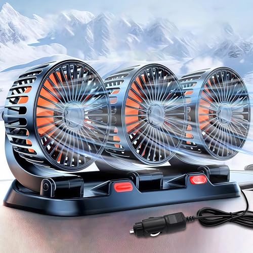 Auto Ventilator,12V Drei Köpfe Kopfstütze Autolüfter,Tragbare 360° drehbar Auto Fan Ventilator,2 Geschwindigkeiten Einstellbar Auto Ventilator für Rücksitz,KFZ Lüfter für Lkw Van Suv Rv Auto Ventilator,12V Drei Köpfe Kopfstütze Autolüfter,Tragbare 360° drehbar Auto Fan Ventilator,2 Geschwindigkeiten Einstellbar Auto Ventilator für Rücksitz,KFZ Lüfter für Lkw Van Suv Rv von ZeiLaBang Kakadi