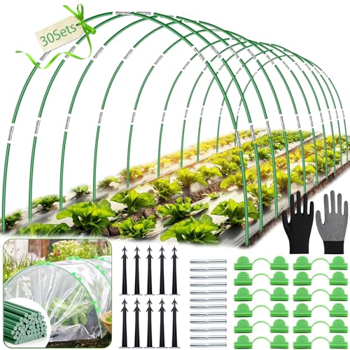 ZeiLaBang Kakadi Folientunnel für Hochbeet,30 PCS Tunnelbögen Hochbeet,Pflanztunnel Bögen für Hochbeet,Tunnel Gewächshaus,Gewächshaus Tunnel Bögen,Gewächshausreifen für Hochbeet von ZeiLaBang Kakadi