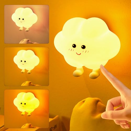 Nachtlicht Kinder,Tragbares Nachtlicht,USB Aufladbare Stilllicht Baby,Warmen Licht Nachttischlampe,Baby Stilllicht,Geeignet für Kinderzimmer,Wohnzimmer und Schlafzimmer (Wolken) von ZeiLaBang Kakadi