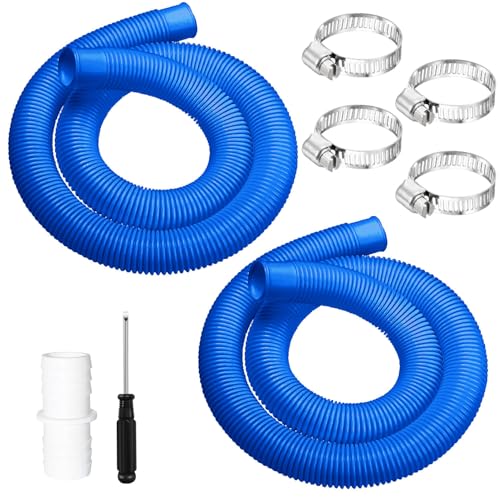 2 Stück Poolschlauch 32mm,150cm Saugschlauch,Schwimmbadschlauch 32 mm,Schlauch für Poolpumpe,Poolpumpe schlauch mit 4 Stück Sicherungsclip Und 1 Stück Schlauchverbinder von ZeiLaBang Kakadi