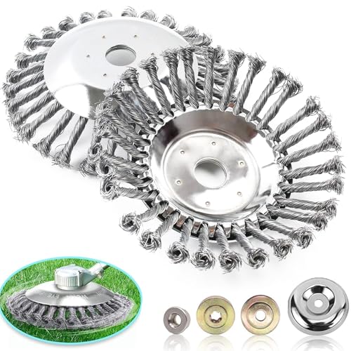 Unkrautbürste für Freischneider Stahlbürste,8 ZollUnkrauttrimmer Motorsense,Unkrautbürste Profi Wildkraut Fugenbürste,Unkrautbuerste Freischneider,Kegelbürste für Garten,Freischneider Rundbürste von ZeiLaBang Kakadi