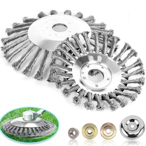 Unkrautbürste für Freischneider Stahlbürste,6 ZollUnkrauttrimmer Motorsense,Unkrautbürste Profi Wildkraut Fugenbürste,Unkrautbuerste Freischneider,Kegelbürste für Garten,Freischneider Rundbürste von ZeiLaBang Kakadi