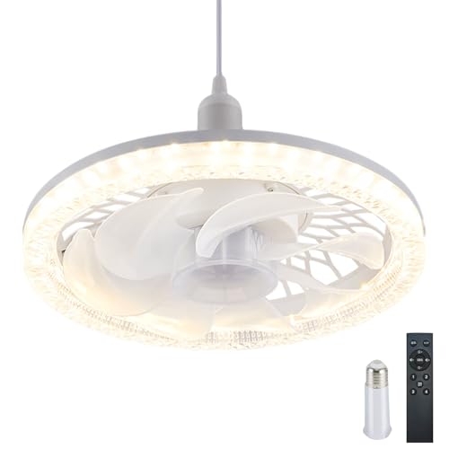 ZeiLaBang Kakadi Deckenventilator mit Beleuchtung,Lampe Mit Ventilator,Kristall-Deckenventilatorleuchte mit Fernbedienung Lichtfarbe Helligkeit einstellbar dimmbar,für Schlafzimmer Wohnzimmer Küch von ZeiLaBang Kakadi
