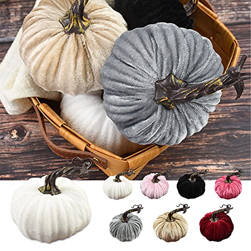 Zeiayuas Halloween Dekorative Kürbisse Thanksgiving Kürbis Dekorationen Künstliche Kürbisse Herbst Dekorationen Ernte Dekorationen Thanksgiving Weihnachten Halloween Home Kürbis Dekorationen (Grau) von Zeiayuas