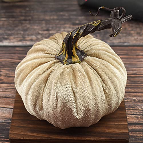 Zeiayuas Halloween Dekorative Kürbisse Thanksgiving Kürbis Dekorationen Künstliche Kürbisse Herbst Dekorationen Ernte Dekorationen Thanksgiving Weihnachten Halloween Home Kürbis Dekorationen (Beige) von Zeiayuas