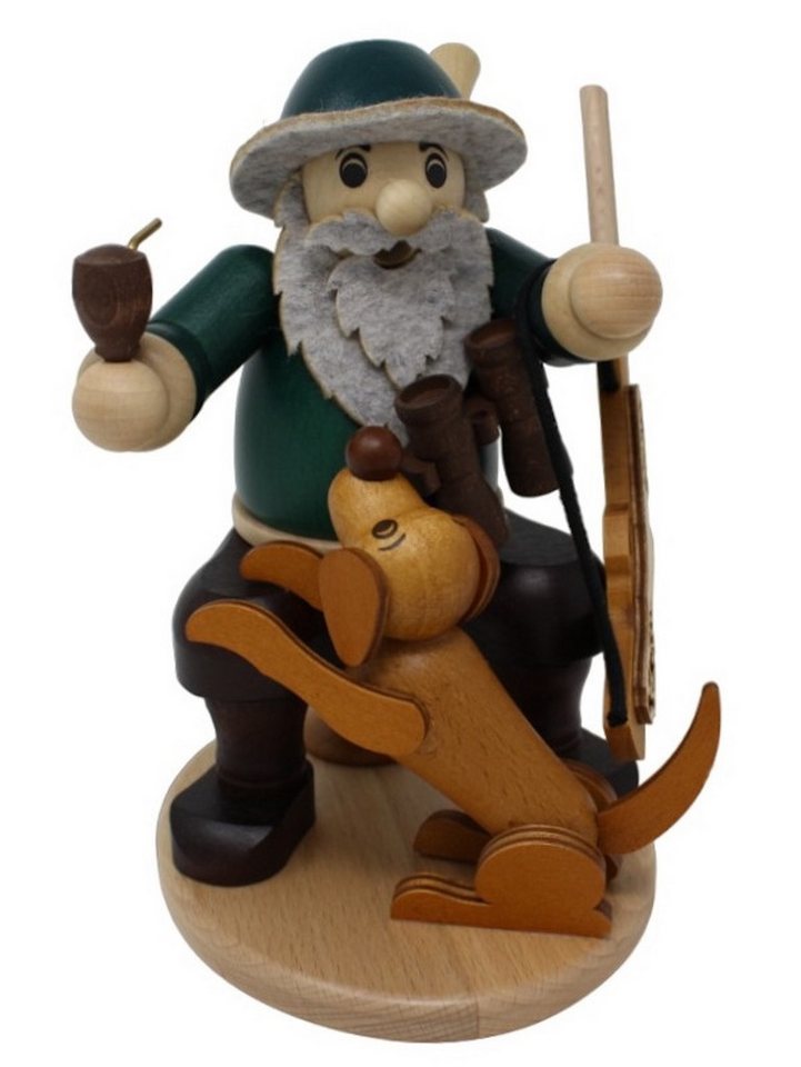Zeidler Holzkunst Räuchermännchen Förster mit Hund - Höhe: 20 cm - Handarbeit aus dem Erzgebirge, (1 St), Handarbeit aus dem Erzgebirge von Zeidler Holzkunst