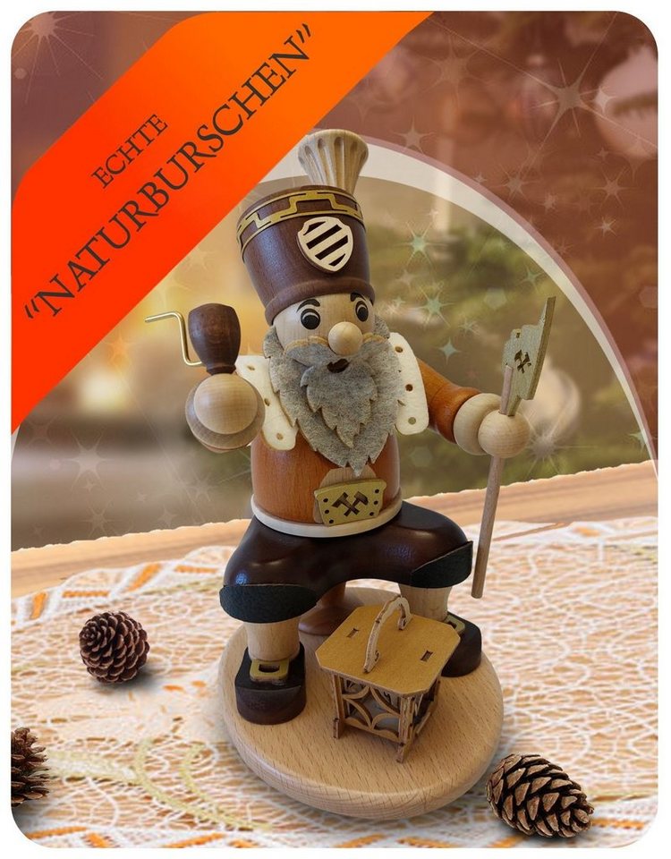 Zeidler Holzkunst Räuchermännchen Räucherfigur Bergmann mit Erzstab BxHxT 14,5x23x14,5cm NEU von Zeidler Holzkunst