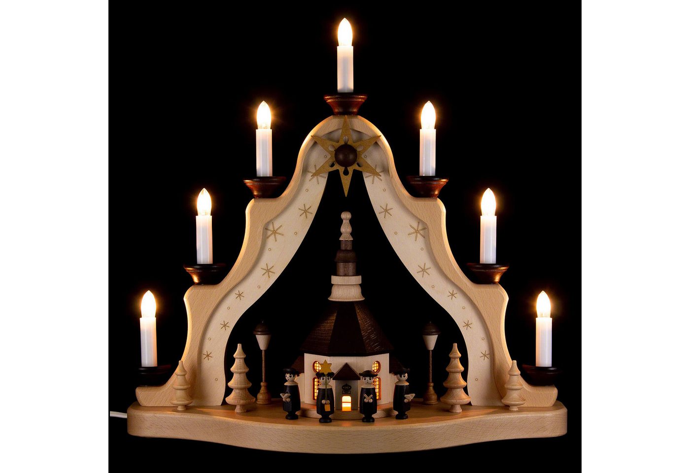 Zeidler Holzkunst Schwibbogen Lichterspitze Seiffner Kirche (41x40cm) von Zeidler Holzkunst von Zeidler Holzkunst