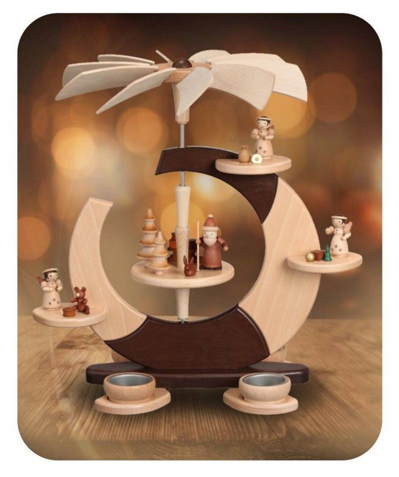 Zeidler Holzkunst Weihnachtspyramide Design Pyramide "offener Kreis" 0737 (LxBxH): 35x27x36 cm von Zeidler Holzkunst