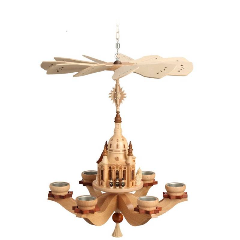 Zeidler Holzkunst Weihnachtspyramide Zeidler Hängepyramide Dresdner Frauenkirche, Handarbeit aus dem Erzgebirge von Zeidler Holzkunst
