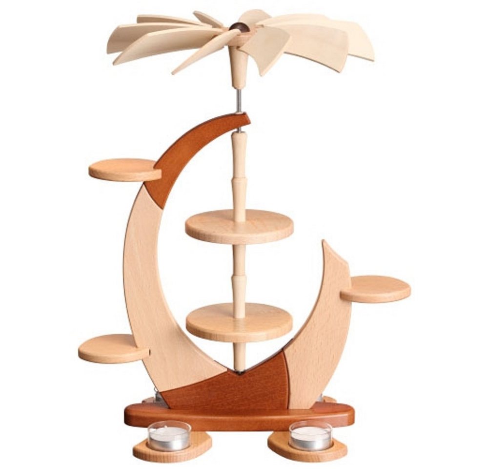 Zeidler Holzkunst Weihnachtspyramide Pyramide Design "Segel" klein ohne Bestückung, Erzgebirge, Weihnachten von Zeidler Holzkunst