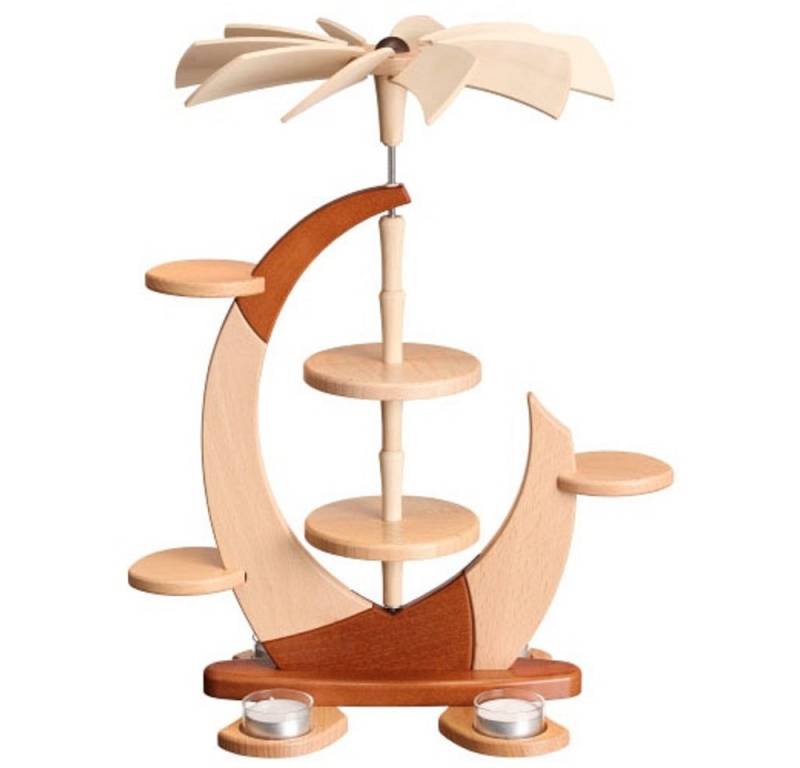 Zeidler Holzkunst Weihnachtspyramide Pyramide Design "Segel" klein ohne Bestückung, Erzgebirge, Weihnachten von Zeidler Holzkunst